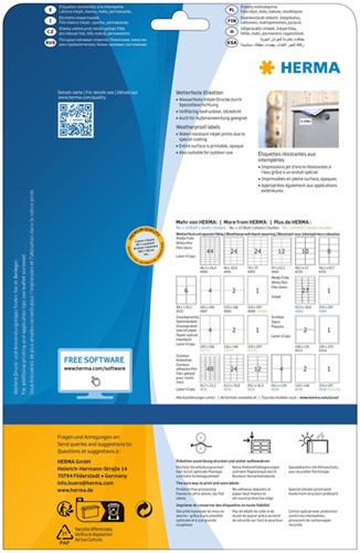 Etiket HERMA 4866 210x297mm A4 weerbestendig wit 10 stuks-2