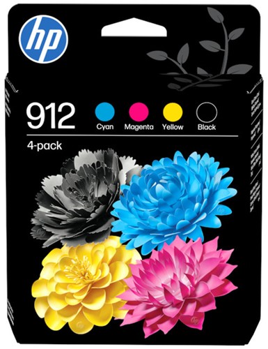 Inktcartridge HP 6ZC74AE 912 zwart + 3 kleuren
