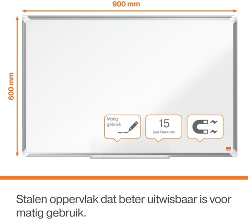 Whiteboard Nobo Premium Plus 60x90cm staal-13