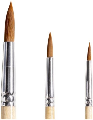 Penseel Qrea synthetisch haar set à 3 breedtes-3