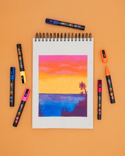 Paintmarker Uni POSCA PC8K breed schuin wit-3
