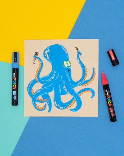 Paintmarker Uni POSCA PC17K extra breed rechthoek zilver-1
