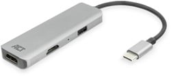 Adapter ACT USB-C 4K multiport voor 2 HDMI monitoren