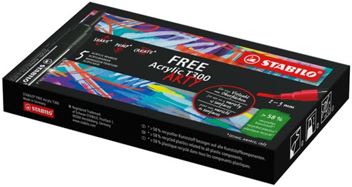 Acrylmarker STABILO  Free Acrylic T300 bladgroen-3