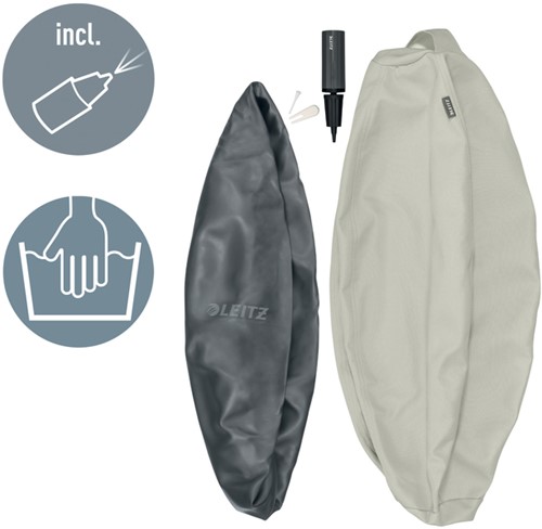 Actieve zitbal Leitz Ergo 75cm anti-rol lichtgrijs-2