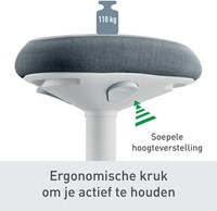 Actieve zit-sta kruk Leitz Ergo met gasveer 57-82 cm-2
