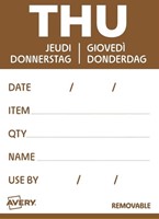 Etiket Avery HACCP donderdag-bruin 40x56mm 500 stuks-2