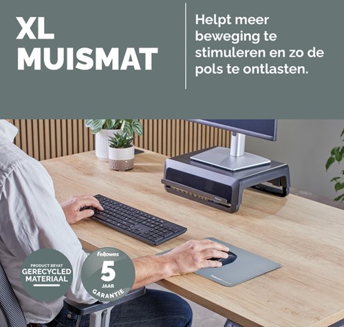 Muismat Fellowes Breyta XL blauw-2