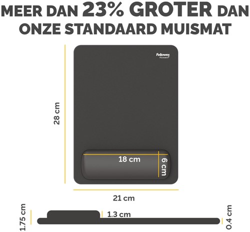Muismat met polssteun Fellowes Breyta XL zwart-2