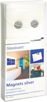 Glasbord magneten zilver-6st.