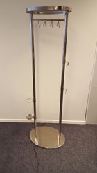 Kapstok chroom kleur - 10 jassen / 4 kinderjassen - papraplu houder - 176h x 58b x 42b