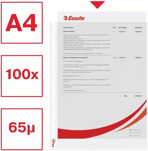 Showtas Esselte standaard 0,07mm PP A4 100 stuks-1