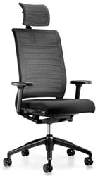 Hero bureaustoel 265H - rugleuning en zitting - stoffering Remix  - 4D armleggers en Hoofdsteun