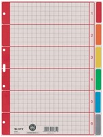 Tabbladen Leitz 4-gaats 4350 6-delig grijs karton