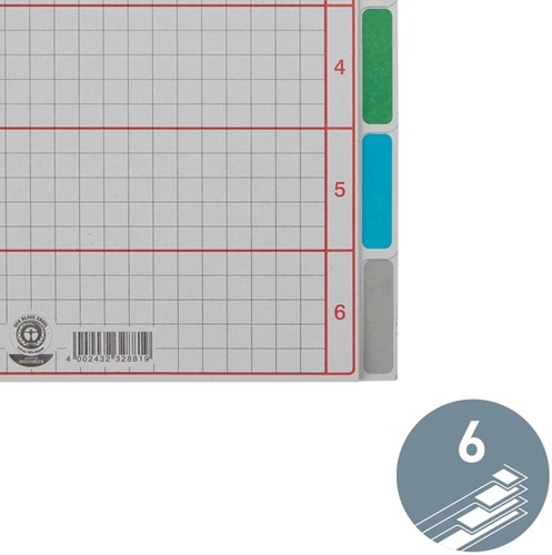 Tabbladen Leitz 4-gaats 4350 6-delig grijs karton-4