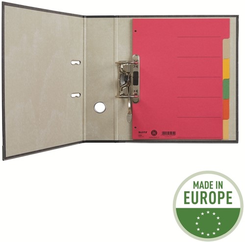 Tabbladen Leitz 4-gaats 4350 6-delig grijs karton-9