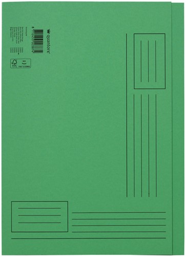 Vouwmap Quantore A4 ongelijke zijde 320gr groen