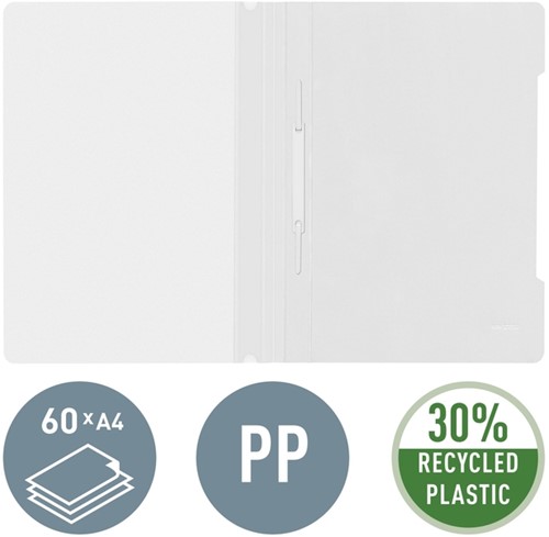 Snelhechter Leitz Standaard A4 gerecycled PP wit-5