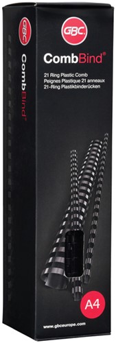 Bindrug GBC 10mm 21rings A4 zwart 100 stuks