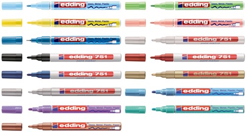 Paintmarker edding 751 op oliebasis 1-2mm wit-3