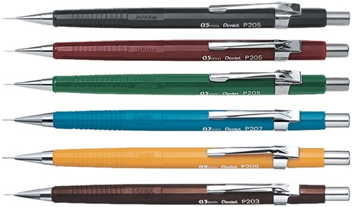 Vulpotlood Pentel P203 2B 0.3mm bruin
