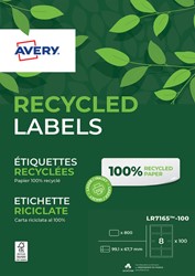 Etiket Avery LR7165-100 99.1x67.7mm recycled wit 800 stuks