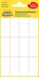 Etiket Avery 3077 38x18mm wit 72 stuks