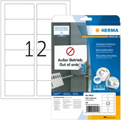 Etiket HERMA 10010 88.9x46.6mm verwijderbaar wit 300 stuks