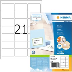Etiket HERMA 4677 63.5x38.1mm premium wit 2100 stuks