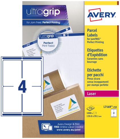 Etiket Avery L7169-250 99.1x139mm wit 1000 stuks-2