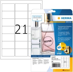 Etiket HERMA 8017 63.5x38.1mm transparant 525 stuks