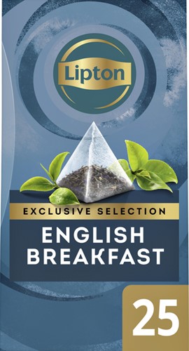 Thee Lipton Exclusive English Breakfast 25 piramidezakjes