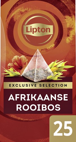 Thee Lipton Exclusive Afrikaanse Rooibos 25 piramidezakjes