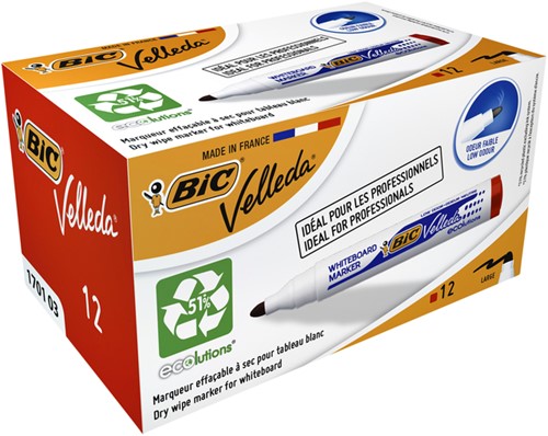 Whiteboardmarker Bic Velleda 1701 rond large rood-2
