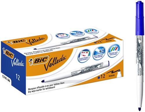 Whiteboardmarker Bic Velleda 1741 rond medium blauw-1