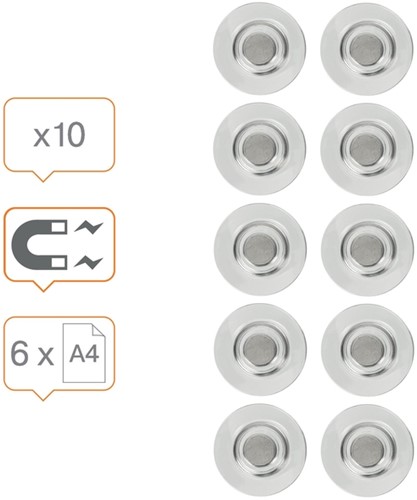 Glasbordmagneet Nobo extra sterk 32mm 10 stuks-2