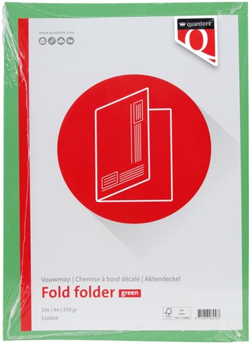 Vouwmap Quantore A4 ongelijke zijde 320gr groen-2