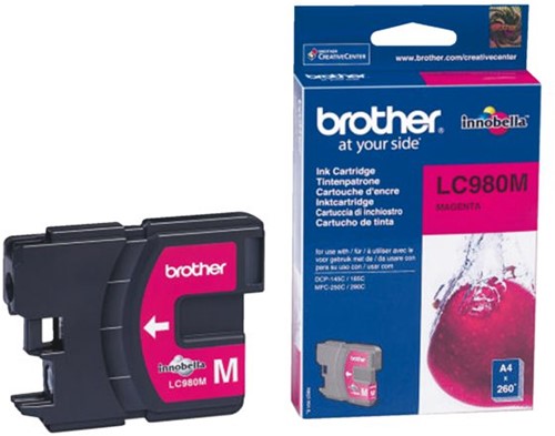 Inktcartridge Brother LC-980M rood