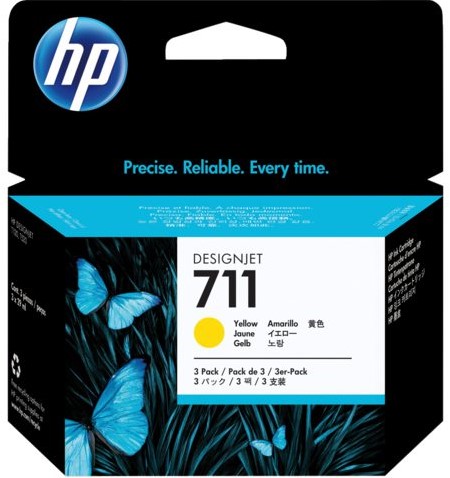Inktcartridge HP CZ136A 711XL geel HC