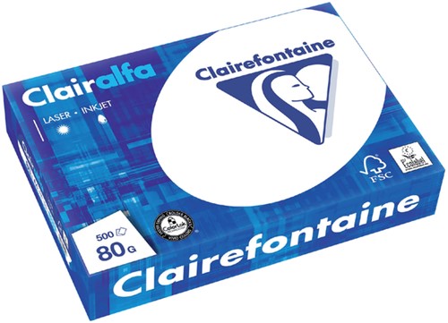 Kopieerpapier Clairefontaine Clairalfa A4 80gr wit 500 vel