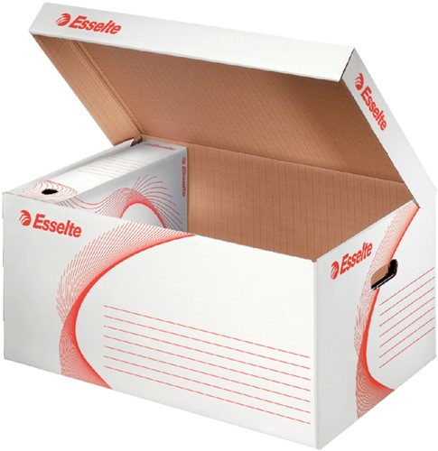 Archief- en transportdoos met deksel Esselte 560x265x380mm wit