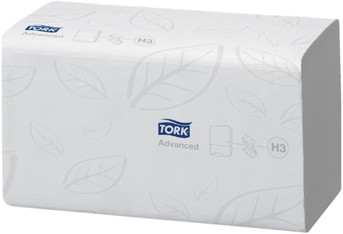 Handdoek Tork H3 Advanced singlefold 2-laags 248x230mm 15x250 vel wit 290163-5