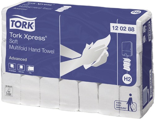 Handdoek Tork Xpress H2 Multifold advanced 2-laags wit 120288-2