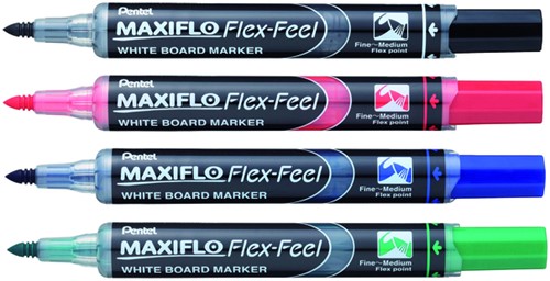 Whiteboardmarker Pentel MWL5SBF Maxiflo rond 1.5-4.5mm groen-2