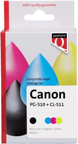 Inktcartridge Quantore Canon PG-510 CL-511 zwart +  kleur
