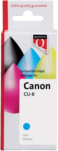Inktcartridge Quantore Canon CLI-8 blauw+chip