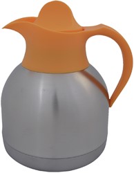 Thermoskan IEZZY theekan 1liter roestvrijstaal gele dop