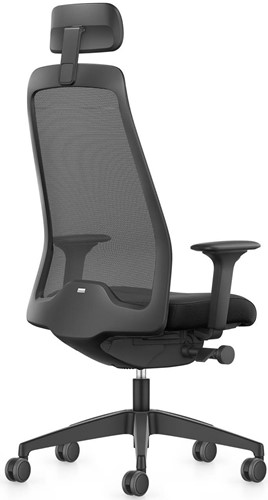 Every bureaustoel EV218 - rug hoog netbespanning met neksteun - Comfort zitting Nappa leder zwart - T armleggers-2