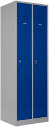 Garderobekast 2 delig 30cm 1 hoog - 185hx60bx50d - cilinderslot/ legbord