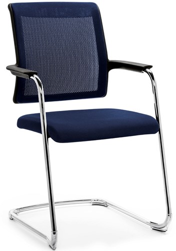 Joyce JC502 bezoekersstoel met swingframe - Manhattan stoffering - rugleuning netbespanning